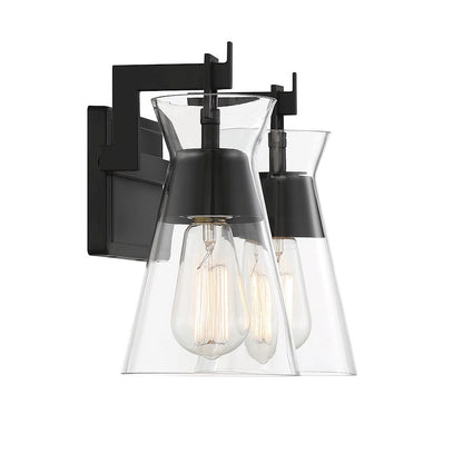 2 Light Bathroom Vanity Light, Matte Black
