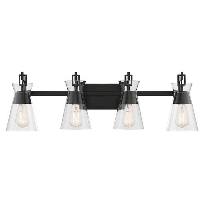 Savoy House Lakewood 4-Light Bathroom Vanity Light, Matte Black - 8-1830-4-BK