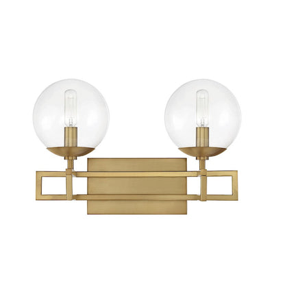 2 Light Bathroom Vanity Light, Warm Brass