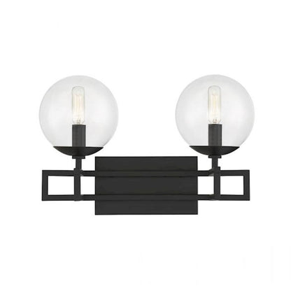 2 Light Bathroom Vanity Light, Matte Black