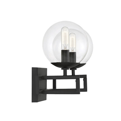 2 Light Bathroom Vanity Light, Matte Black