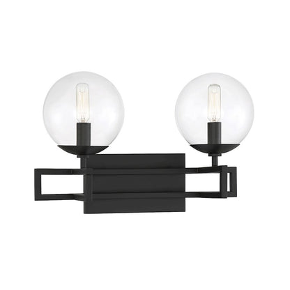 2 Light Bathroom Vanity Light, Matte Black