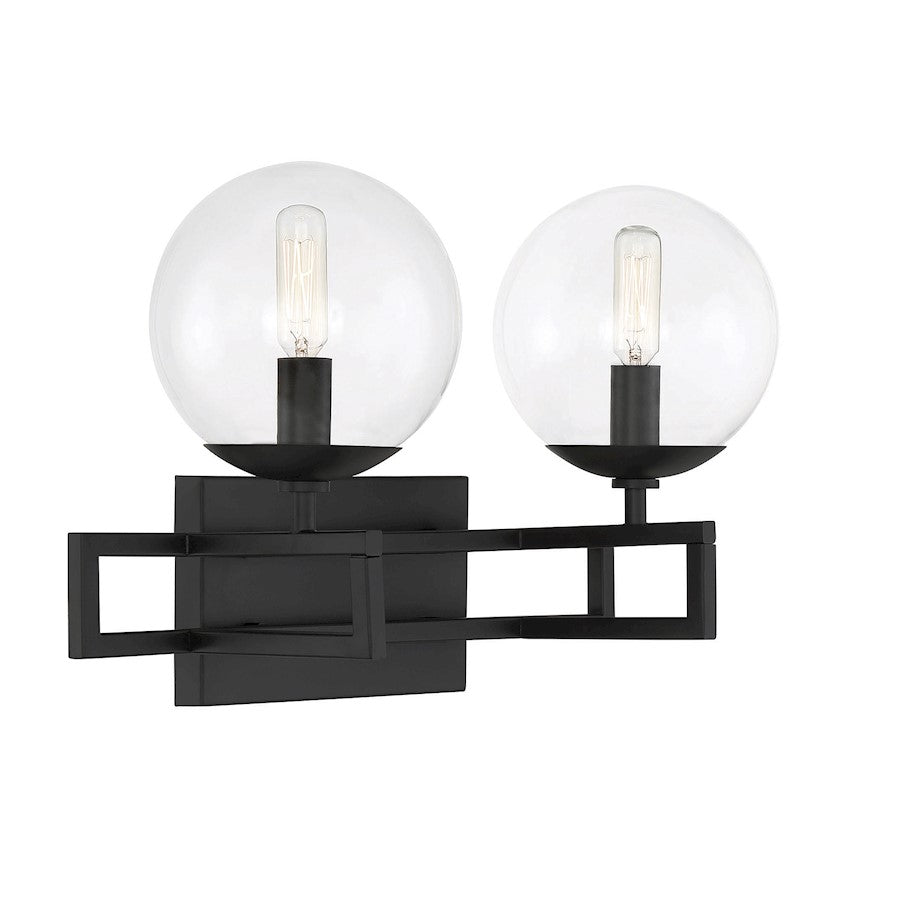 2 Light Bathroom Vanity Light, Matte Black