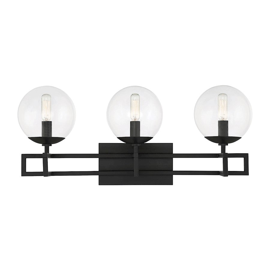 Savoy House Crosby 3-Light Bathroom Vanity Light, Matte Black - 8-1860-3-BK