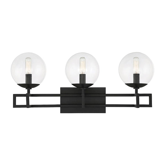 3 Light Bathroom Vanity Light, Matte Black