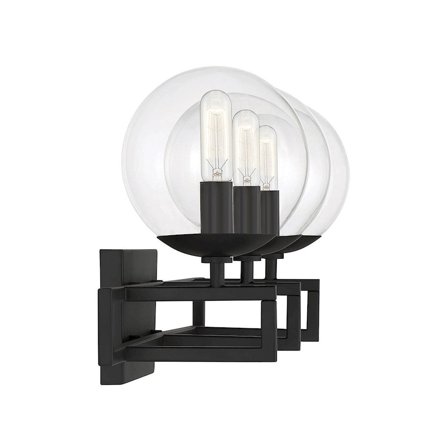 Crosby 3-Light Bathroom Vanity Light, Matte Black