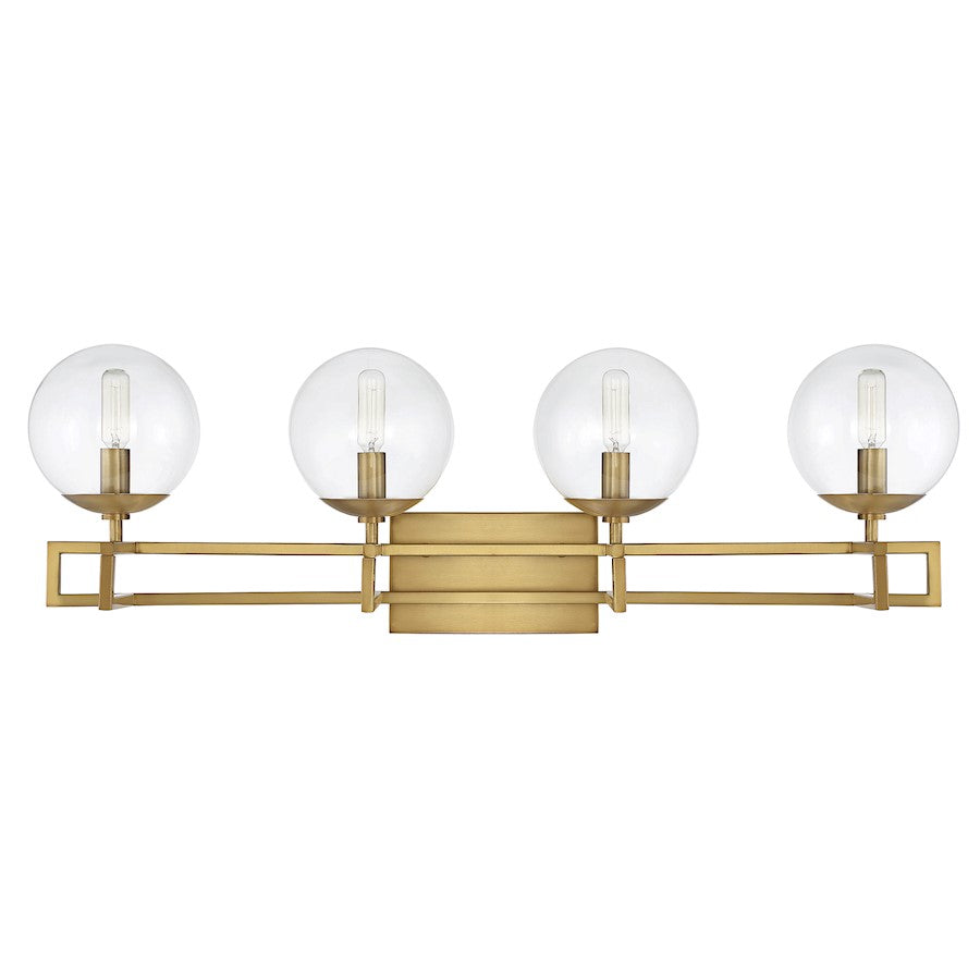 Crosby 4-Light Bathroom Vanity Light, Warm Brass