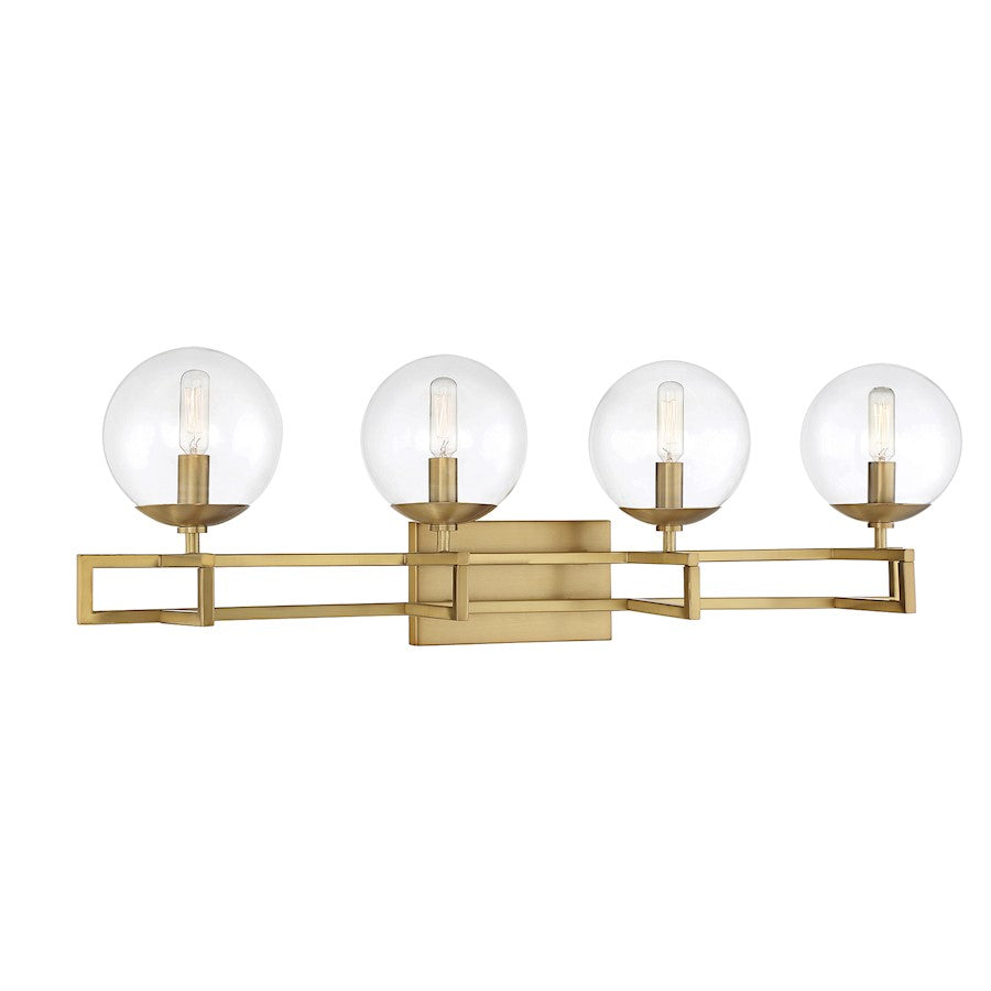 Crosby 4-Light Bathroom Vanity Light, Warm Brass