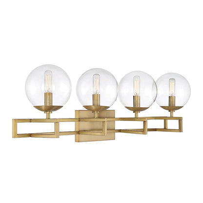 Crosby 4-Light Bathroom Vanity Light, Warm Brass