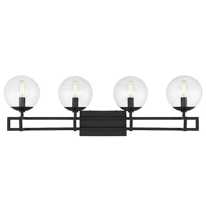 4 Light Bathroom Vanity Light, Matte Black