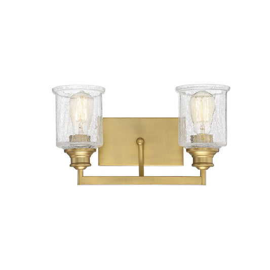 2 Light Bathroom Vanity Light, Warm Brass