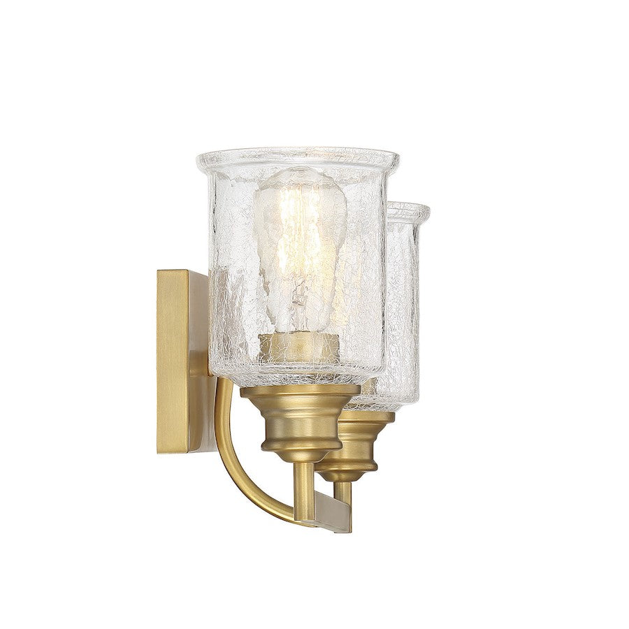 2 Light Bathroom Vanity Light, Warm Brass