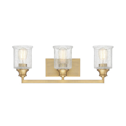 3 Light Bathroom Vanity Light, Warm Brass