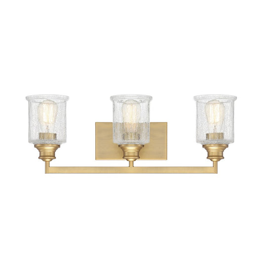3 Light Bathroom Vanity Light, Warm Brass