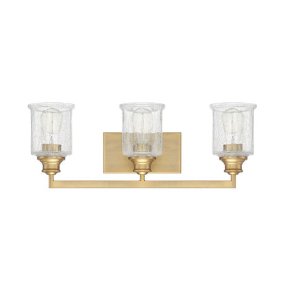 3 Light Bathroom Vanity Light, Warm Brass