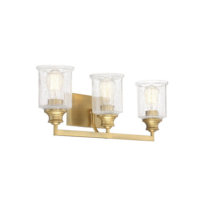 3 Light Bathroom Vanity Light, Warm Brass