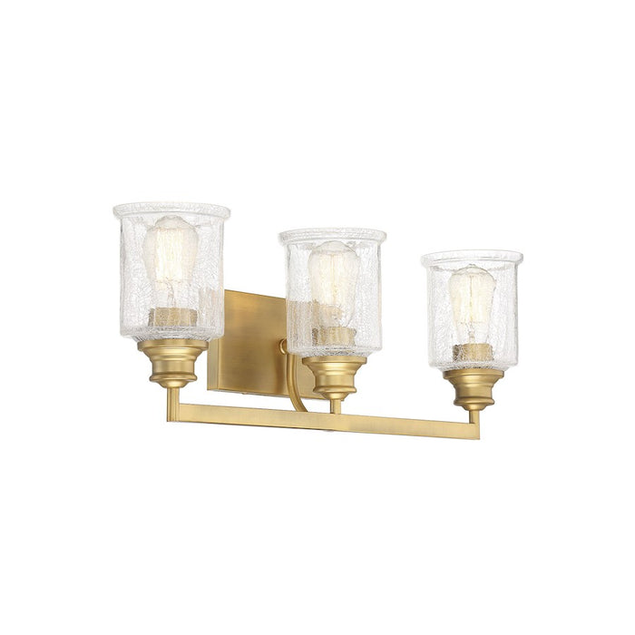 Savoy House Hampton 3-Light Bathroom Vanity Light, Warm Brass