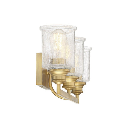 3 Light Bathroom Vanity Light, Warm Brass