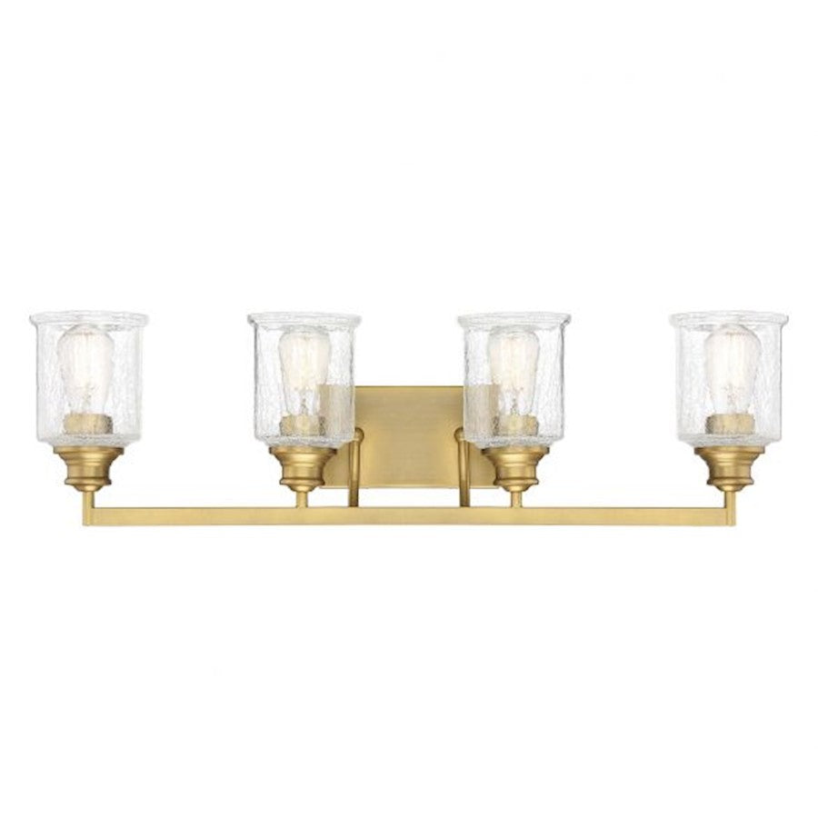 Savoy House Hampton 4-Light Bathroom Vanity Light, Warm Brass - 8-1972-4-322