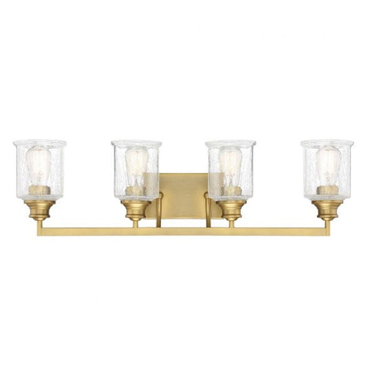 4 Light Bathroom Vanity Light, Warm Brass