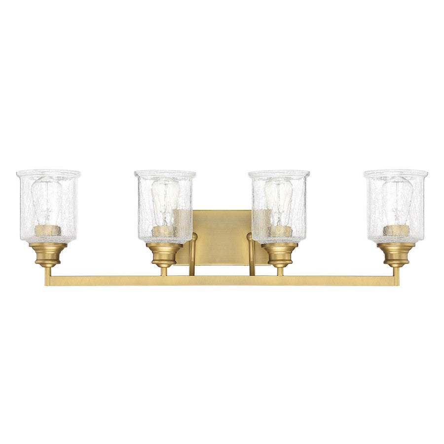 4 Light Bathroom Vanity Light, Warm Brass