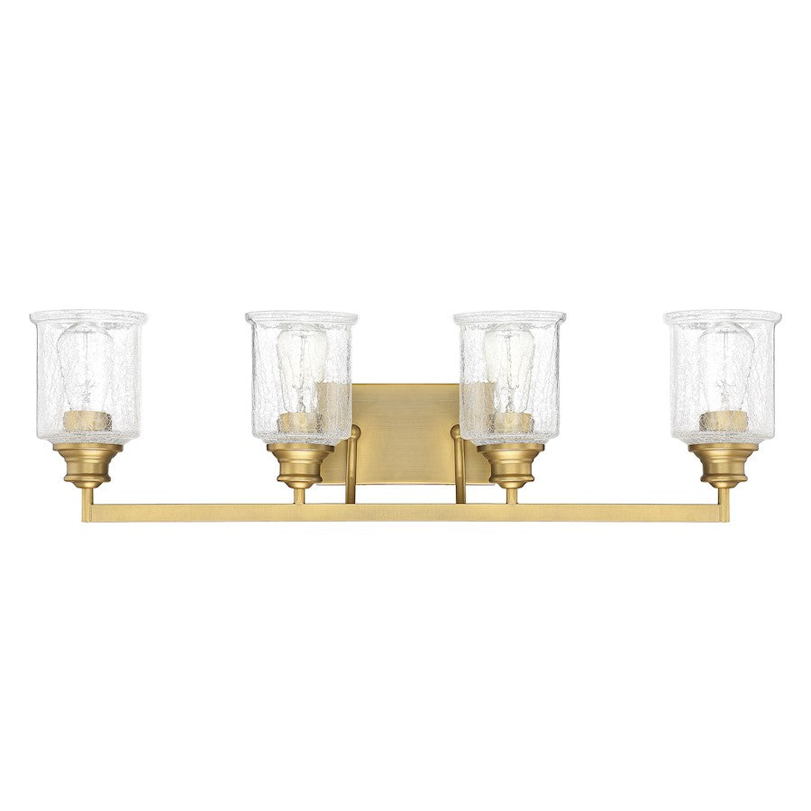 4 Light Bathroom Vanity Light, Warm Brass