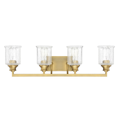 4 Light Bathroom Vanity Light, Warm Brass