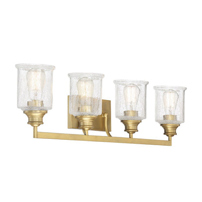4 Light Bathroom Vanity Light, Warm Brass