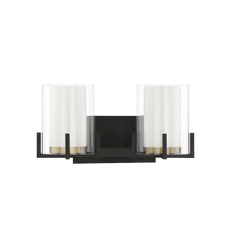 2 Light Bathroom Vanity Light, Black