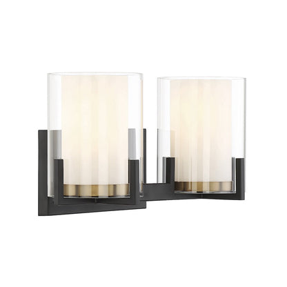 2 Light Bathroom Vanity Light, Black