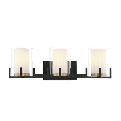 3 Light Bathroom Vanity Light, Black