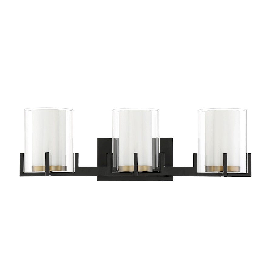 3 Light Bathroom Vanity Light, Black