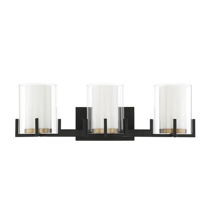 3 Light Bathroom Vanity Light, Black