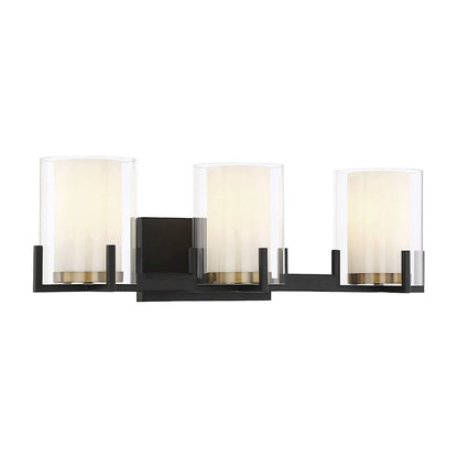 3 Light Bathroom Vanity Light, Black