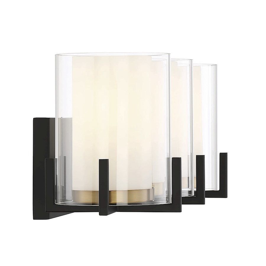 3 Light Bathroom Vanity Light, Black