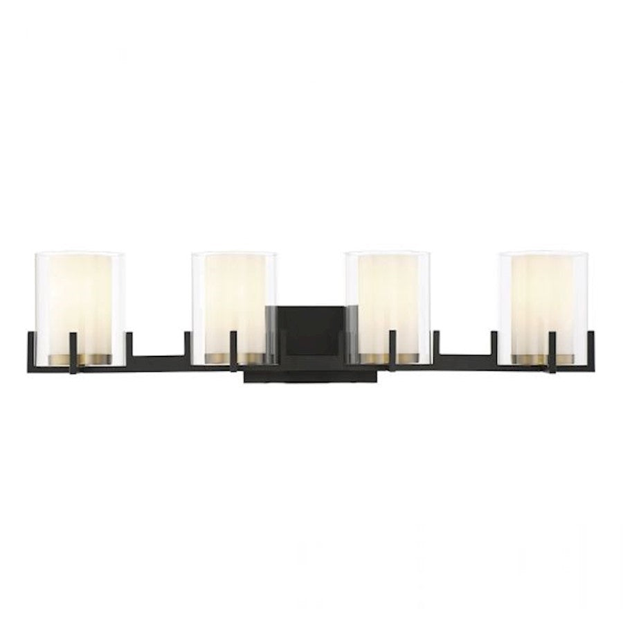 4 Light Bathroom Vanity Light, Black