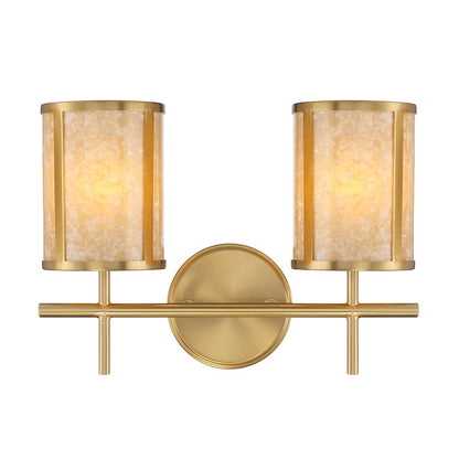 2 Light Bathroom Vanity Light, Warm Brass
