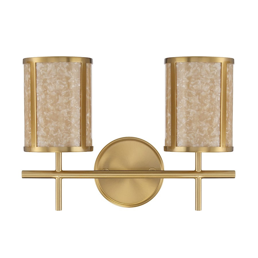 Camden 2-Light Bathroom Vanity Light, Warm Brass