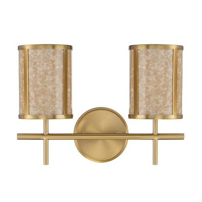 Camden 2-Light Bathroom Vanity Light, Warm Brass