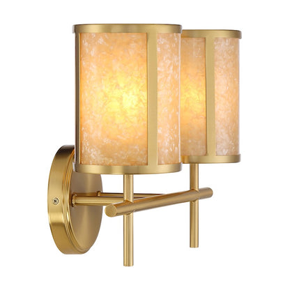 2 Light Bathroom Vanity Light, Warm Brass