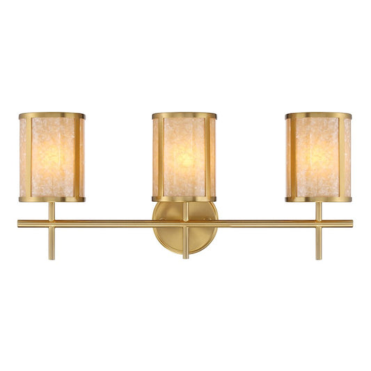 3 Light Bathroom Vanity Light, Warm Brass