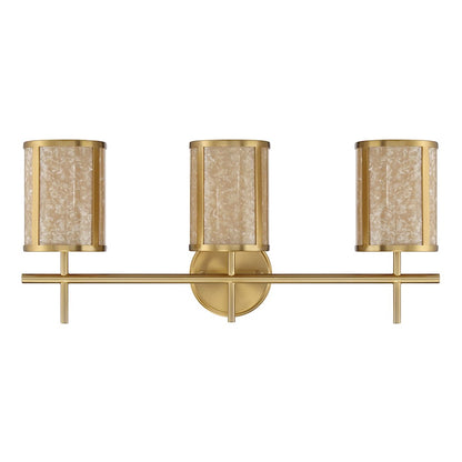 3 Light Bathroom Vanity Light, Warm Brass