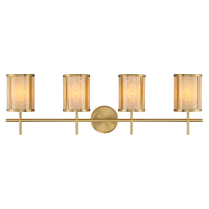 4 Light Bathroom Vanity Light, Warm Brass