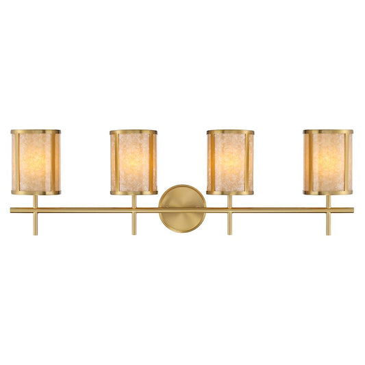 4 Light Bathroom Vanity Light, Warm Brass