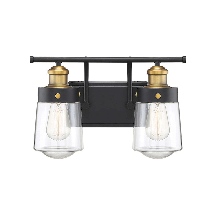 2 Light Bathroom Vanity Light, Black
