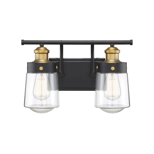 Savoy House Macauley 2Lt Bathroom Vanity Light, Black/Brass - 8-2069-2-51