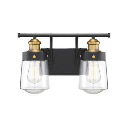 2 Light Bathroom Vanity Light, Black
