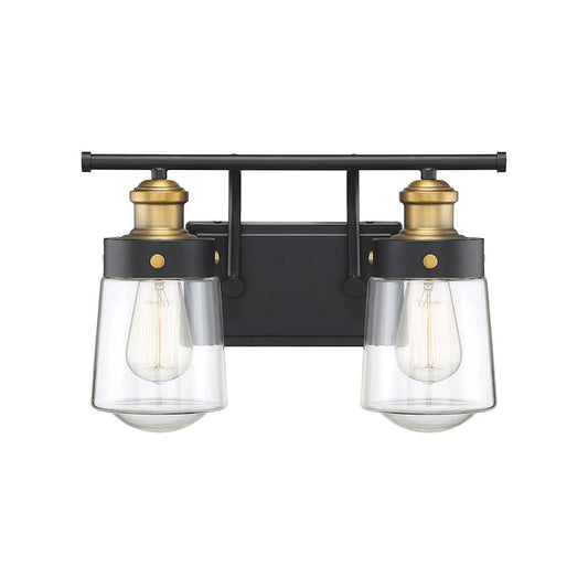 2 Light Bathroom Vanity Light, Black
