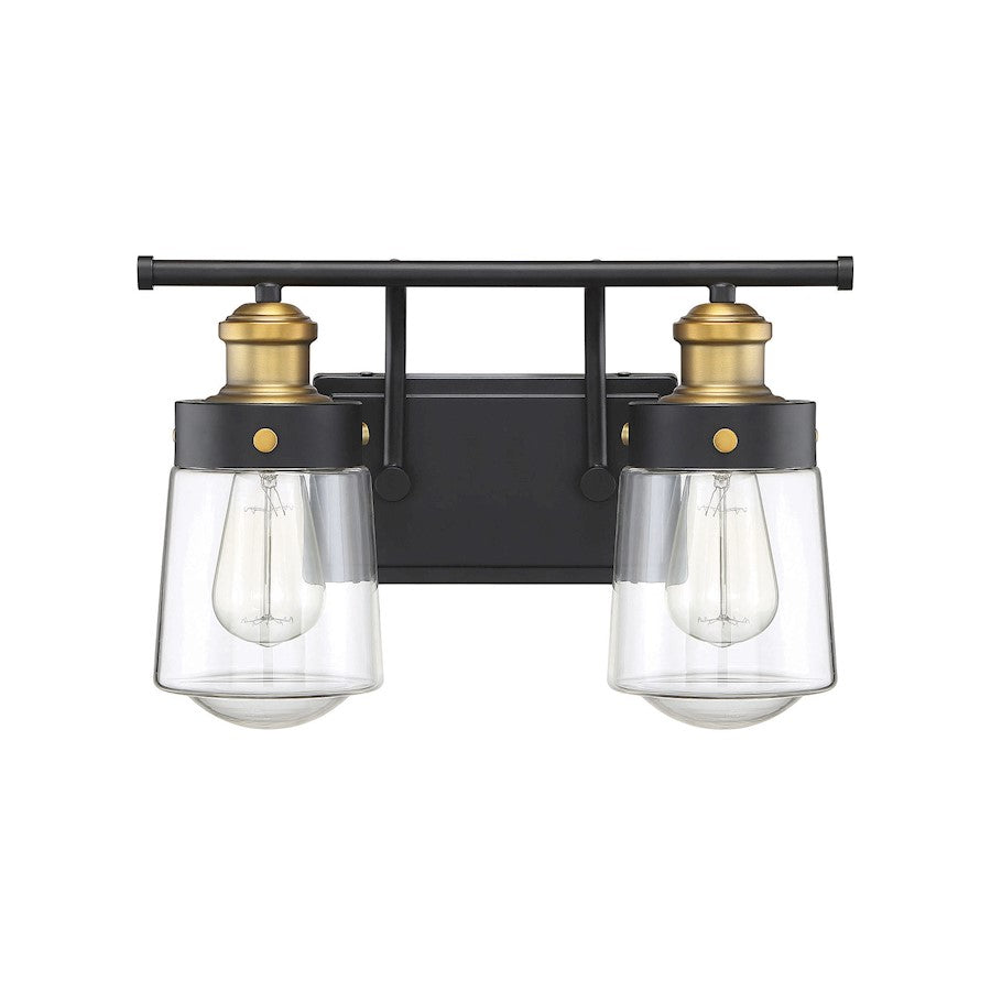 2 Light Bathroom Vanity Light, Black