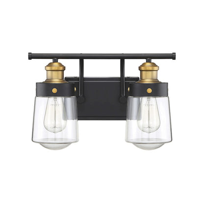 2 Light Bathroom Vanity Light, Black